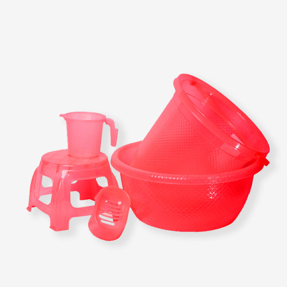 Bathset – 5 pcs - Available in 4 Stunning Colors - Plastic Bathset