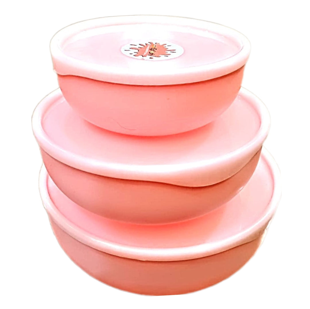 3-in-1 Food Bowl Set with Lids | Premium Quality | Space-Saving Kitchen Storage