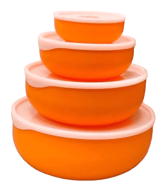 Premium Plastic Storage Bowls with Lids – Set of 4 (Multiple Colors)
