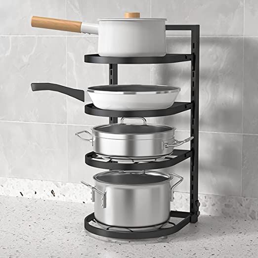 Multi purpose Kitchen utensils organizer/ Plates fry pans, sause pan organizer, iron frame having powder coating on it