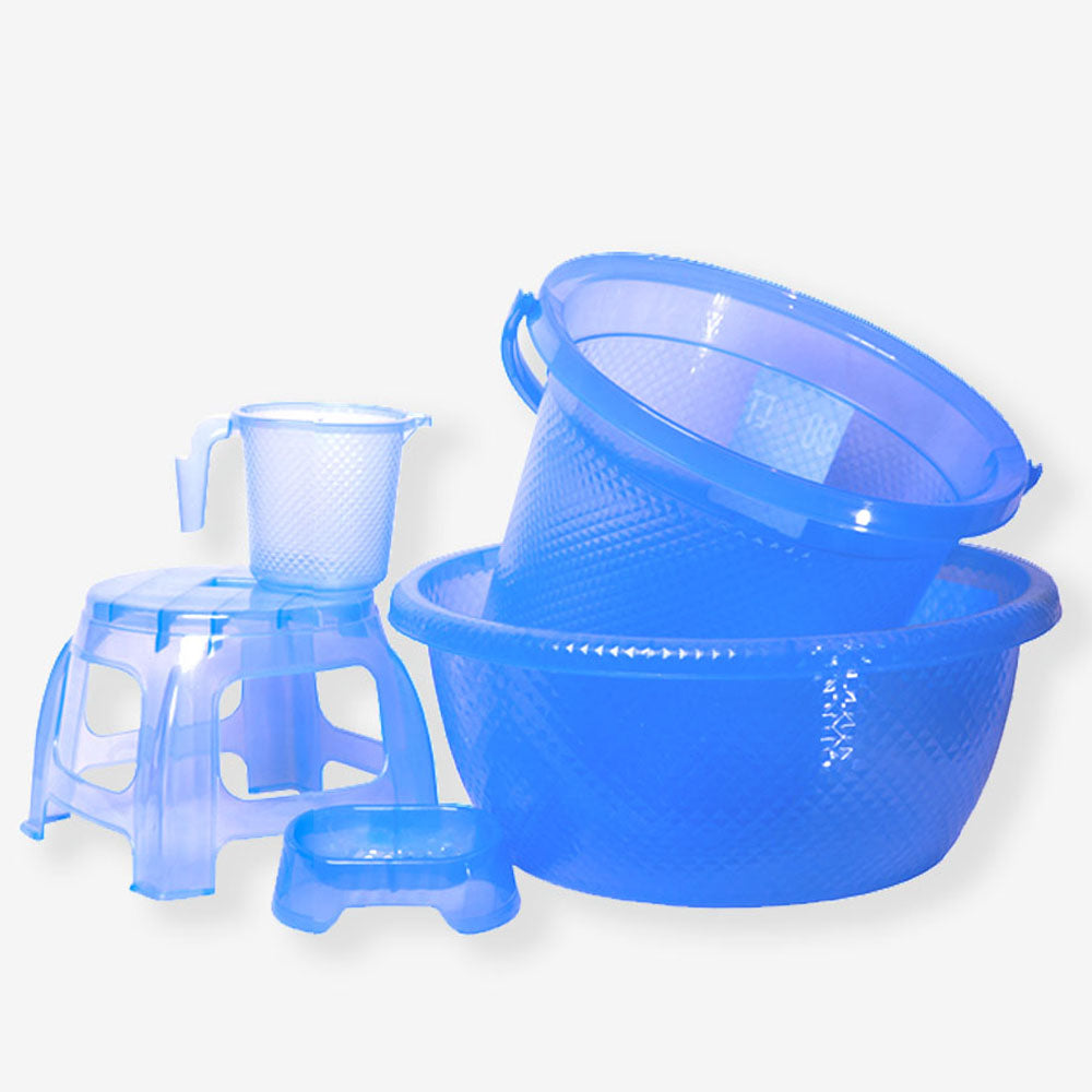 Bathset – 5 pcs - Available in 4 Stunning Colors - Plastic Bathset