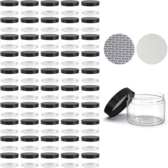 24x Small Plastic Storage Jars – 120ml (62mm) Clear Containers with Lids Perfect for Cosmetics, Jewelry, Travel & Crafts, Multi-Purpose Use
