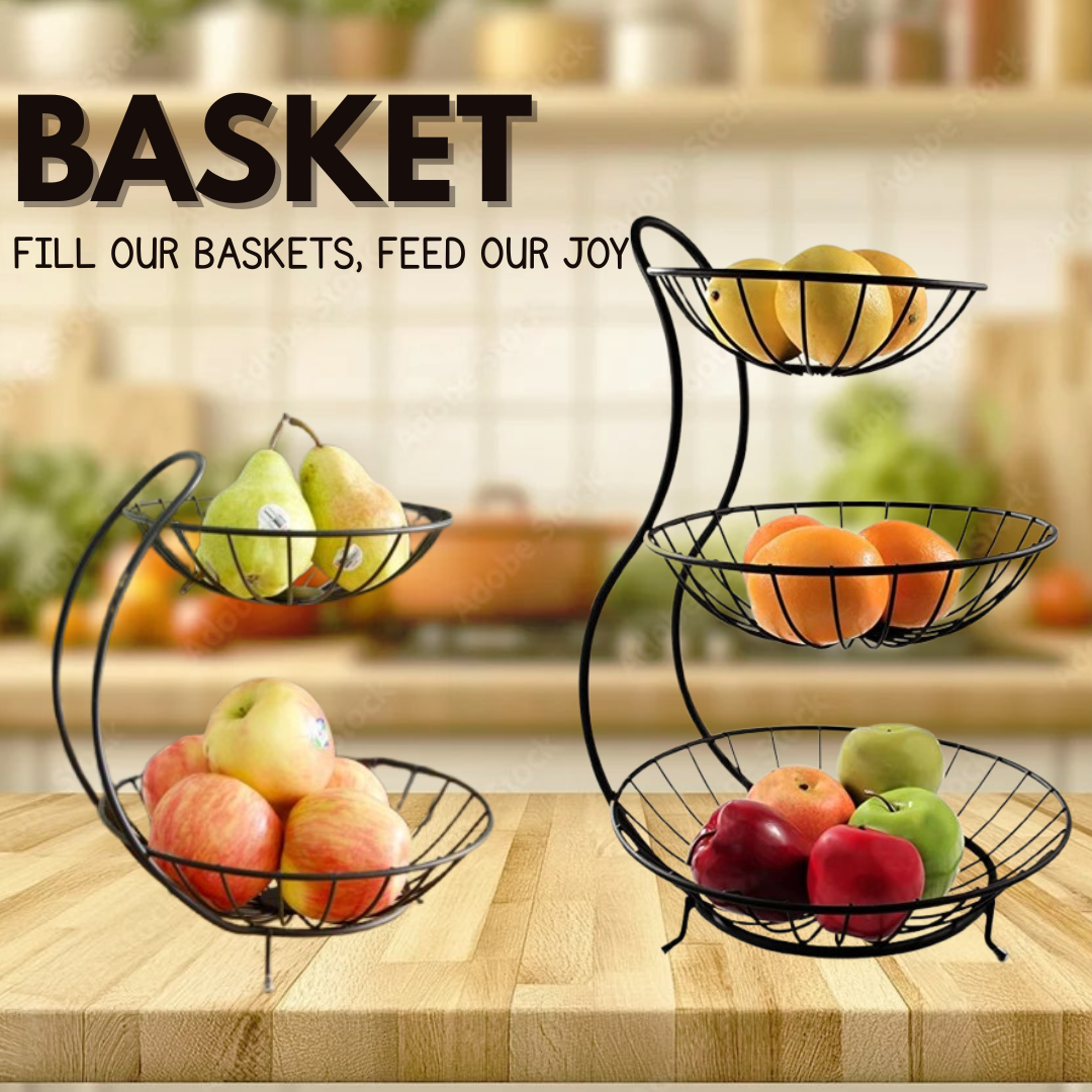 Fruit Basket &amp; Kitchen Organizer – 2/3 Tier