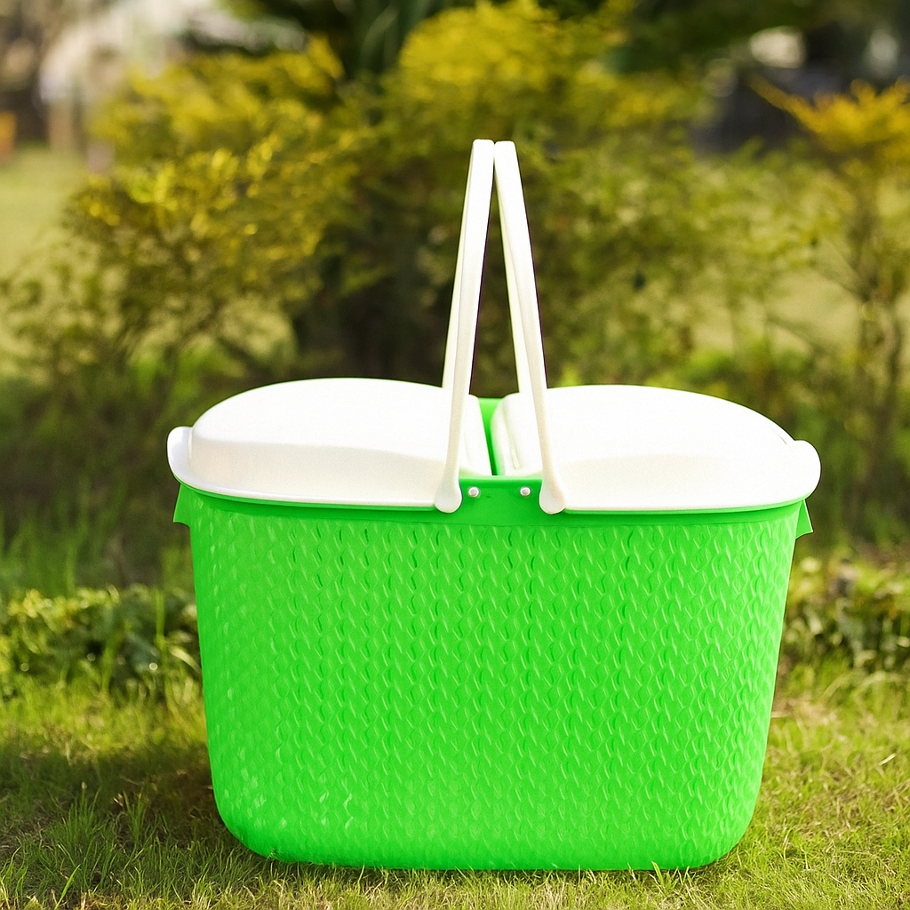 Elegant Picnic Basket with Lid & Handle – 8 Colors