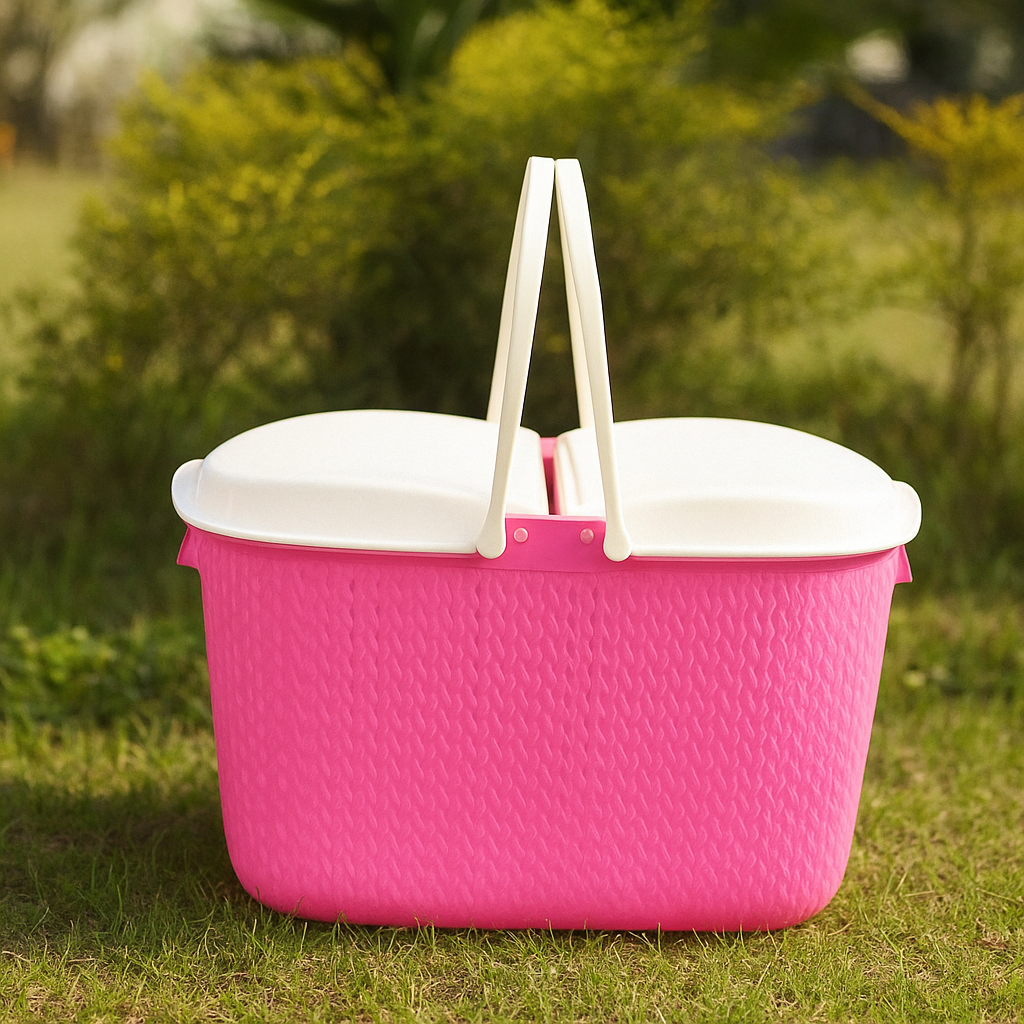 Elegant Picnic Basket with Lid & Handle – 8 Colors