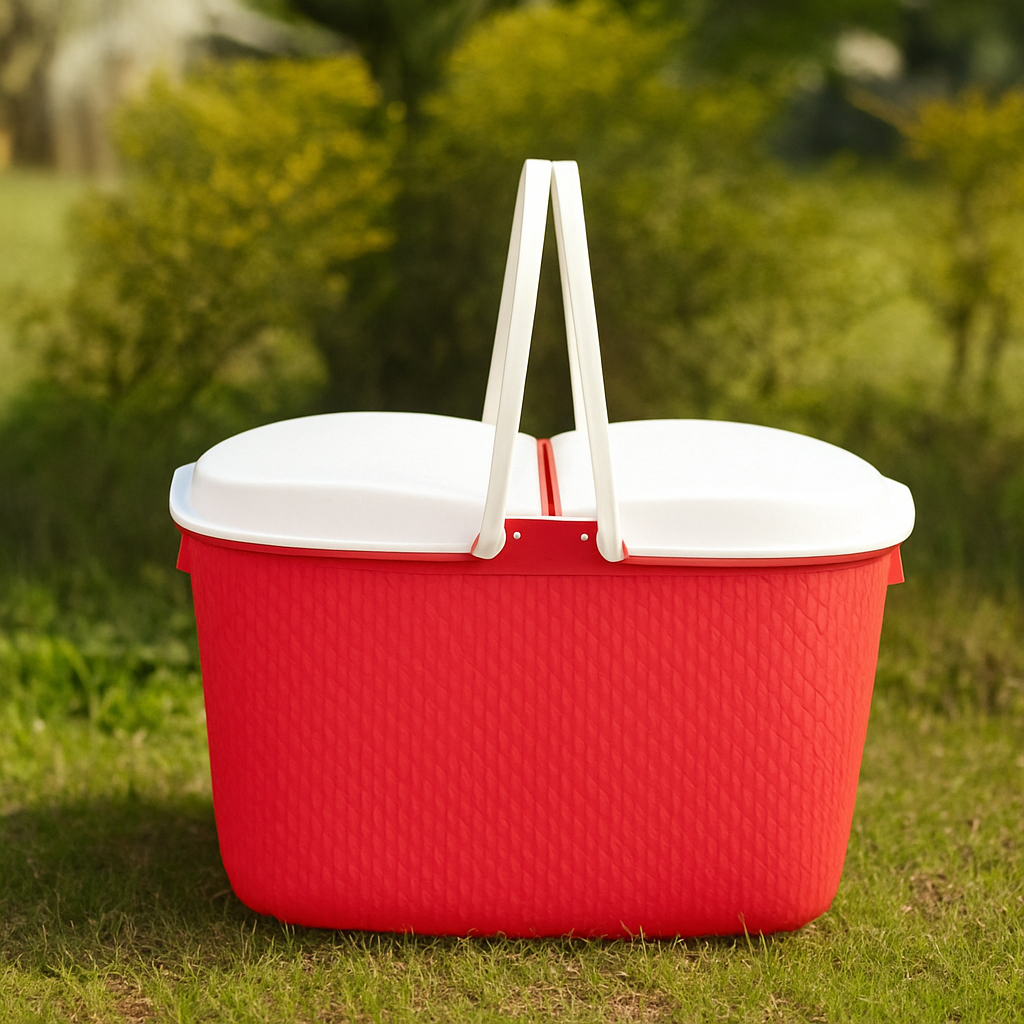Elegant Picnic Basket with Lid & Handle – 8 Colors