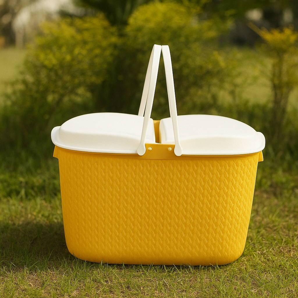 Elegant Picnic Basket with Lid & Handle – 8 Colors
