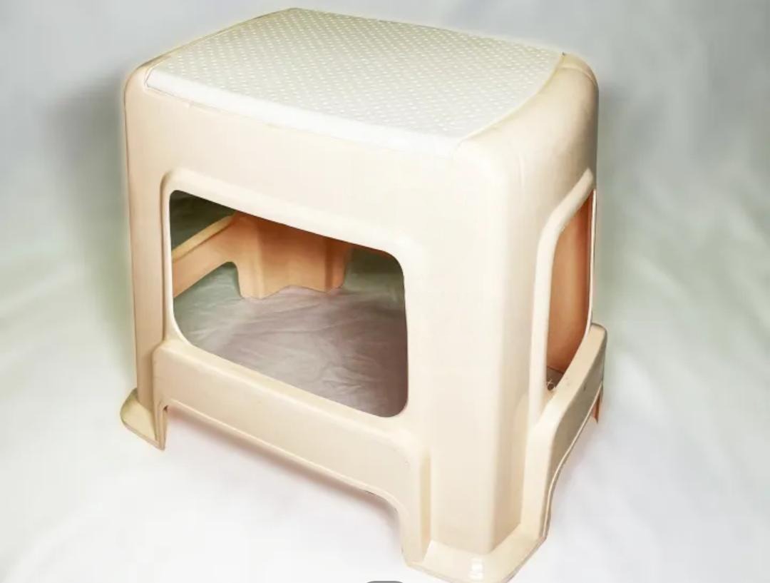 Plastic Stool / Two Tone / Medium Size / Bathroom , Kitchen & Household Use / Available in 6 Colors