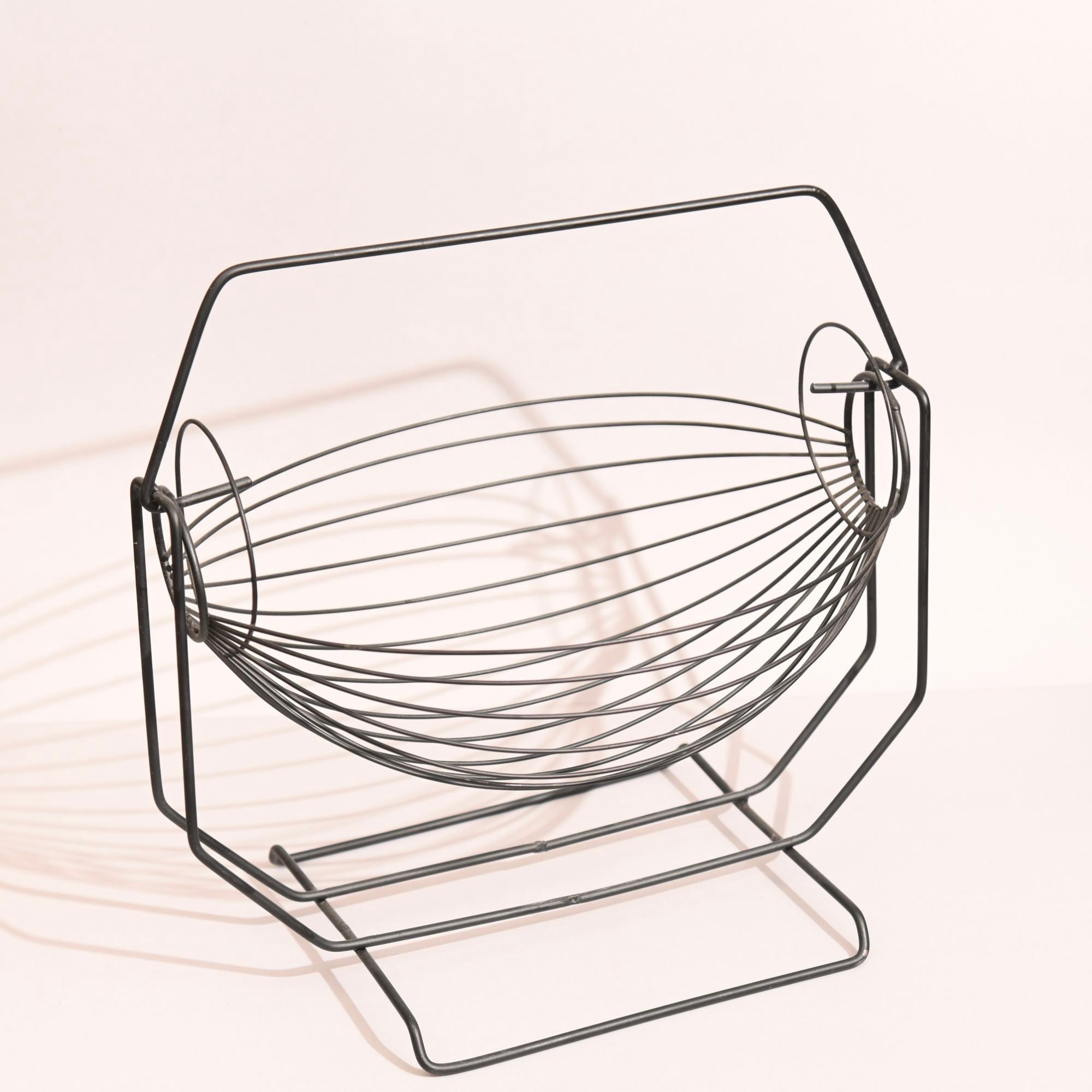 Kitchen Organizer, 1 and 2 Tier Fruit Basket in Oval Swing made of prime quality iron frame and black powder coating on it