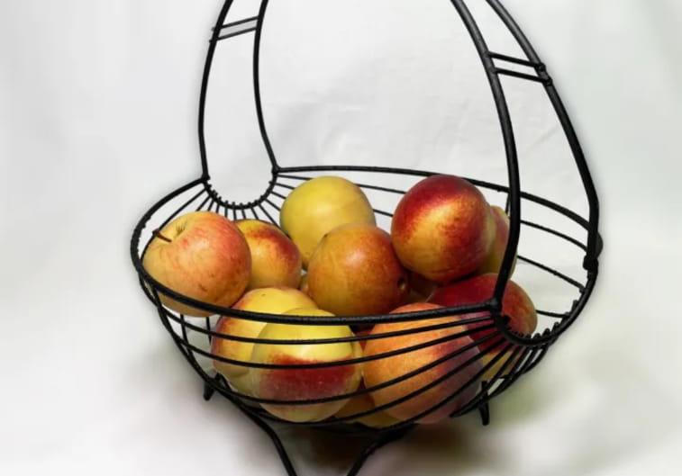 Oval Shape Bowl Style Fruit and vegetable basket / Kitchen Organizer/ Bread Basket / Snacks Basket in metal frame