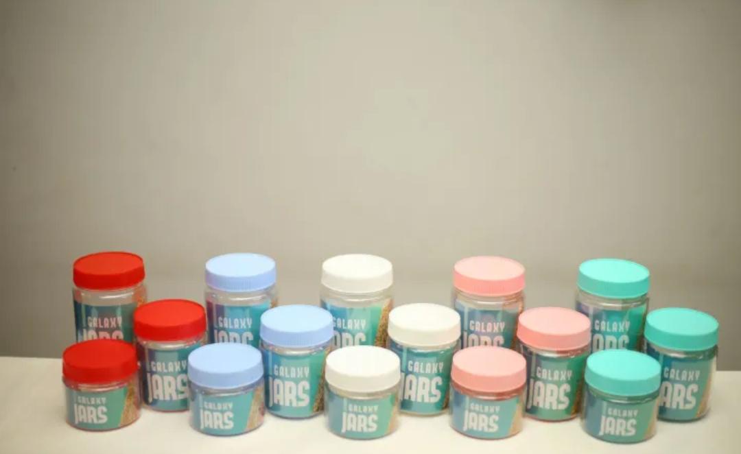 Galaxy Jars - 800ml, 500ml, 250ml | BPA-Free Storage Containers in 5 Elegant Colors (Blue, Red, White, Green, Pink) | Airtight, Multipurpose, Jars for Kitchen, Spices & Dry Food With Spoon"
