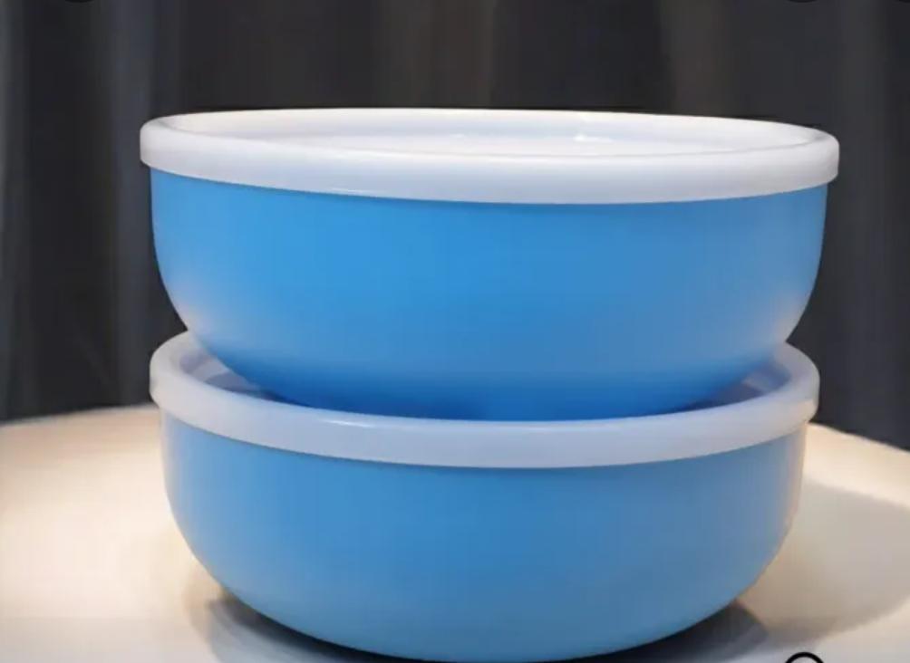 Pack of 3 Round Airtight Food Bowl - Hard Lid Food Container, Leakproof Storage Box for Fresh Food, Snacks, Meal Prep - Splash 650ML - Food Container