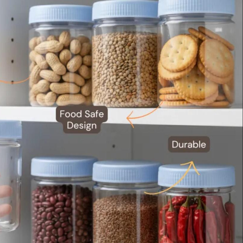 500ml Food Storage Jars – BPA-Free, Durable Plastic – 5 Color Options (Pink, Red, Green, White, Blue)