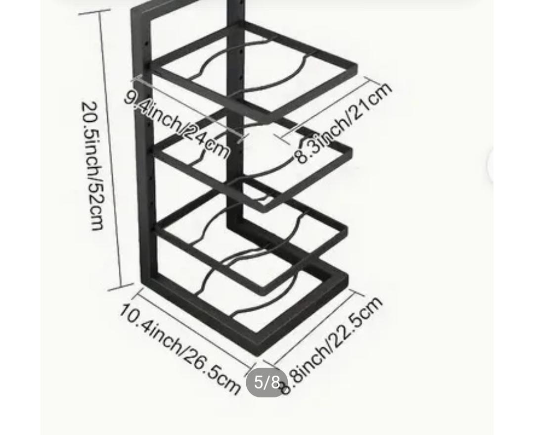 Multi purpose Kitchen utensils organizer/ Plates fry pans, sause pan organizer, iron frame having powder coating on it