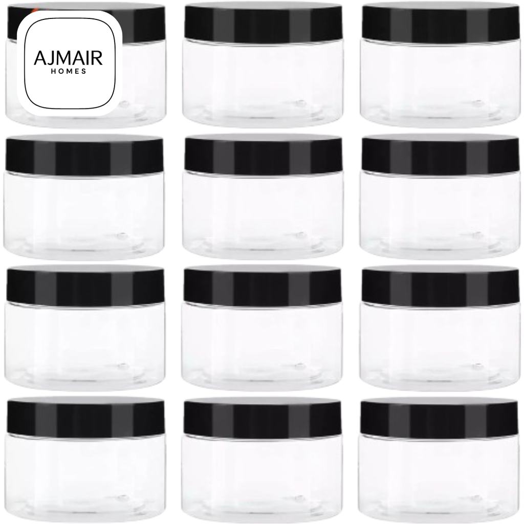 24x Small Plastic Storage Jars – 120ml (62mm) Clear Containers with Lids Perfect for Cosmetics, Jewelry, Travel & Crafts, Multi-Purpose Use