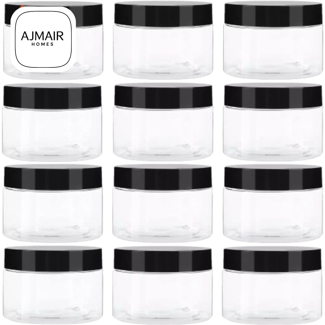 24x Small Plastic Storage Jars – 120ml (62mm) Clear Containers with Lids Perfect for Cosmetics, Jewelry, Travel & Crafts, Multi-Purpose Use