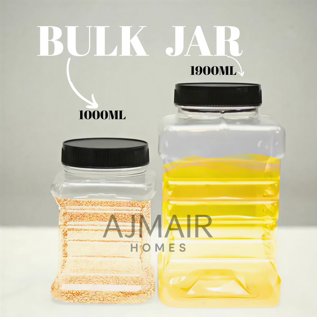 Bulk Storage Jars – 1900ML & 1000ML | Ideal for Oils, Grains, and Dry Goods