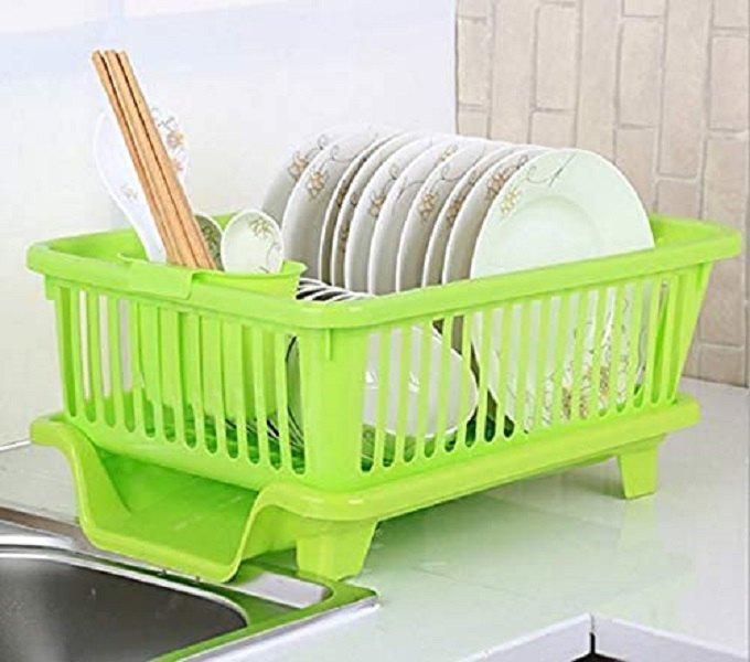 Fancy Plate Rack - 3 in 1 Large Durable Plastic Kitchen Sink Dish Rack - Pure Material - Premium Quality Kitchen Sink Basket Dish Drying Rack & Kitchen Organizer