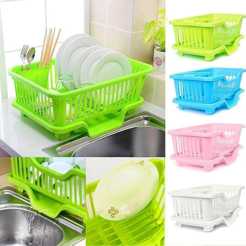 Fancy Plate Rack - 3 in 1 Large Durable Plastic Kitchen Sink Dish Rack - Pure Material - Premium Quality Kitchen Sink Basket Dish Drying Rack & Kitchen Organizer