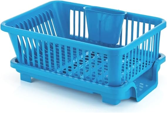 Fancy Plate Rack - 3 in 1 Large Durable Plastic Kitchen Sink Dish Rack - Pure Material - Premium Quality Kitchen Sink Basket Dish Drying Rack & Kitchen Organizer