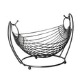 Kitchen Organizer, 1 and 2 Tier Fruit Basket in Oval Swing made of prime quality iron frame and black powder coating on it