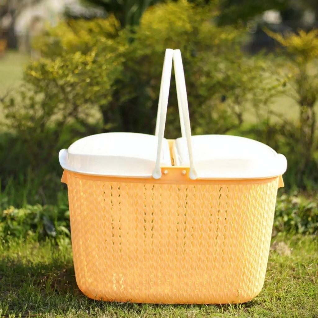 Elegant Picnic Basket with Lid & Handle – 8 Colors